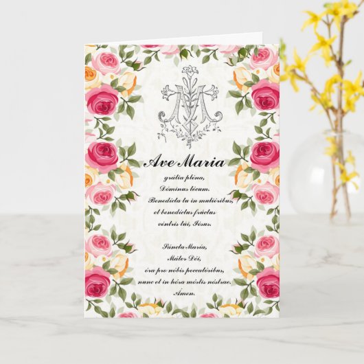 Mary Roses, een gevlekte maagd Kaart (Gele Bloem)