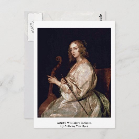 Mary Ruthven, vrouw van kunstenaar, door Anthony V Briefkaart (Voorkant / Achterkant)
