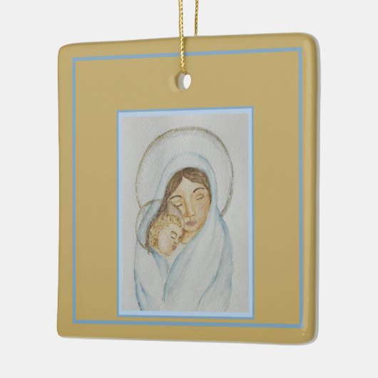Mary’s Mantle & Child Christmas Keramisch Ornament (Links)