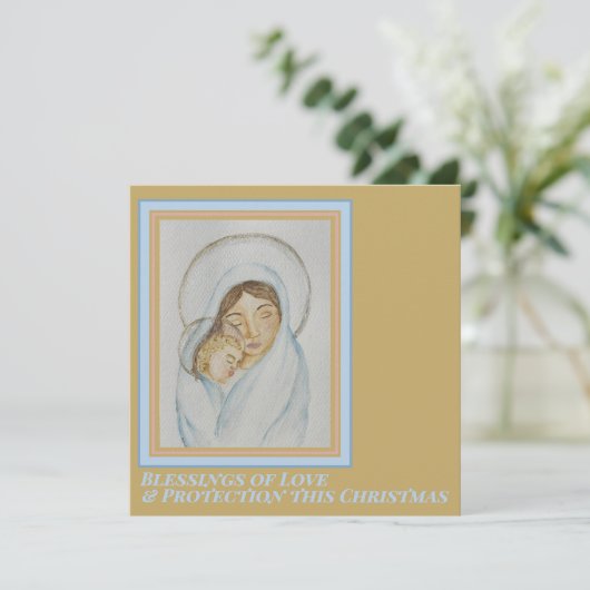 Mary’s Mantle Christmas Card Feestdagenkaart (Staand voorkant)