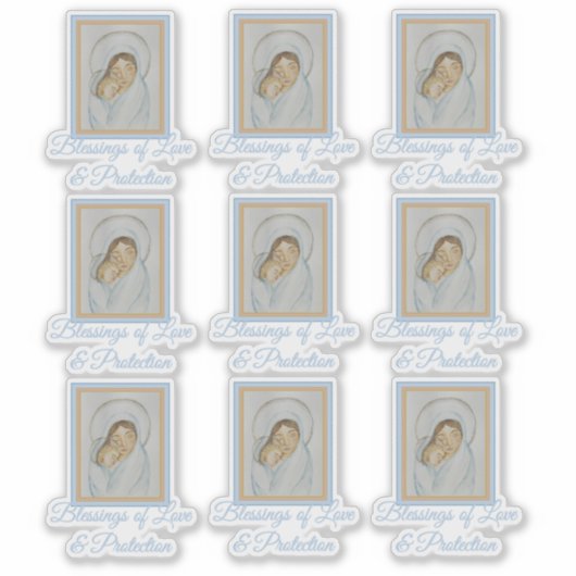 Mary’s Mantle Vinyl Sticker Set – Blessings Love (Voorkant)
