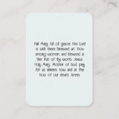 Mary’s Prayer Card Visitekaartje (Achterkant)