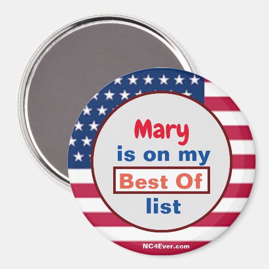 Mary staat op mijn beste lijst Magnet (Voorkant / Achterkant)