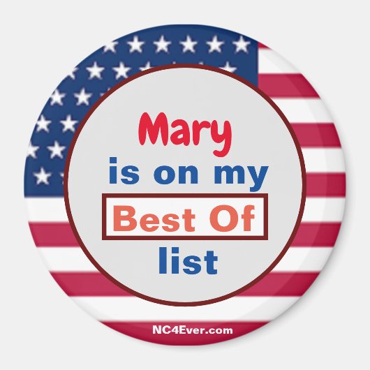 Mary staat op mijn beste lijst Magnet (Voorkant)