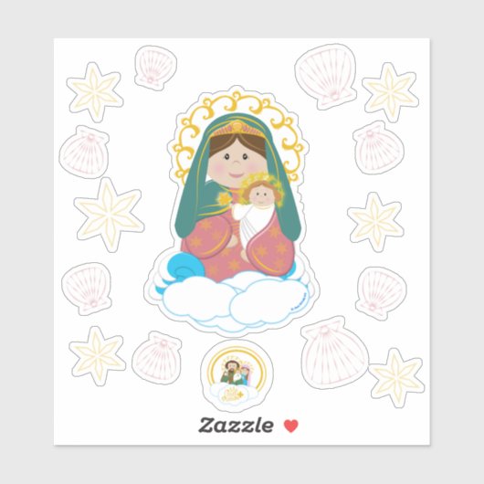 Mary Star van het Zee Sticker (Vel)