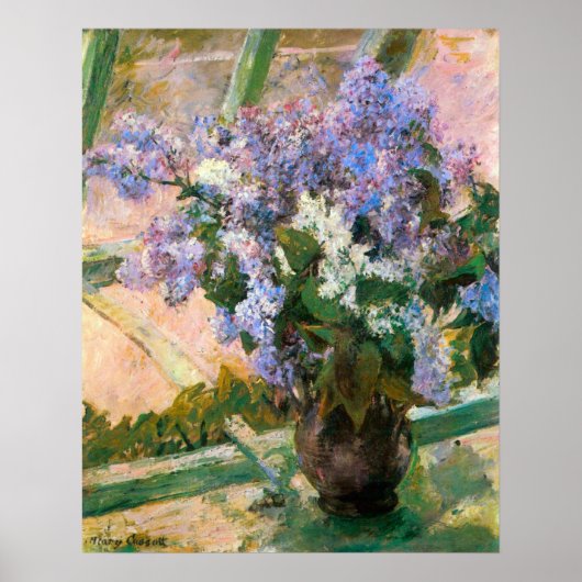 Mary Stevenson Cassatt - Bloemen in het raam Poster (Voorkant)