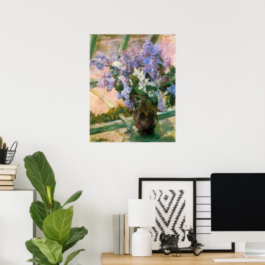 Mary Stevenson Cassatt - Bloemen in het raam Poster (Thuiskantoor)