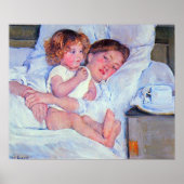 Mary Stevenson Cassatt-Breakfast in bed Poster (Voorkant)
