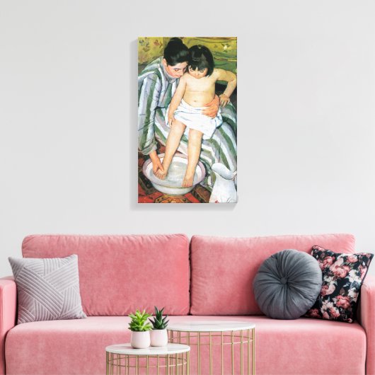Mary Stevenson Cassatt - Het bad Canvas Afdruk (Insitu (Woonkamer))