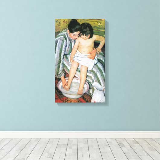 Mary Stevenson Cassatt - Het bad Canvas Afdruk (Insitu (Houten vloer))