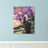 Mary Stevenson Cassatt - Lilacs in een venster 188 Canvas Afdruk (Insitu (Houten vloer))