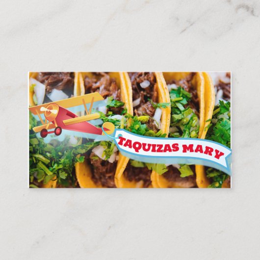 Mary taquizas visitekaartje (Voorkant)