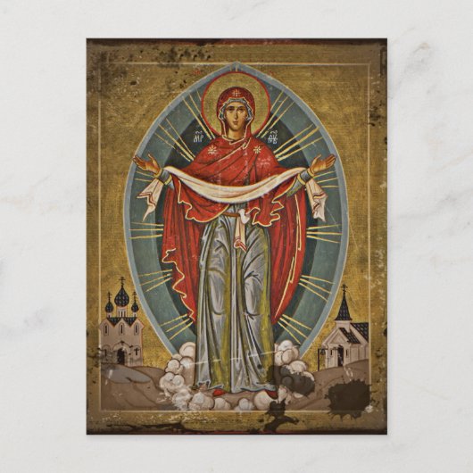 Mary the Protector Theotokos Briefkaart (Voorkant)