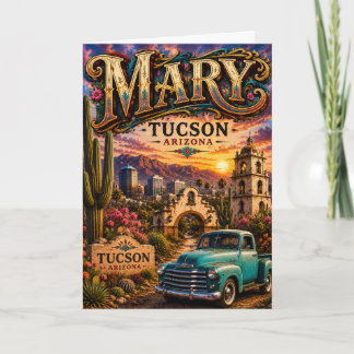 Mary Tucson Arizona Gepersonaliseerd Zuidwesters Kaart