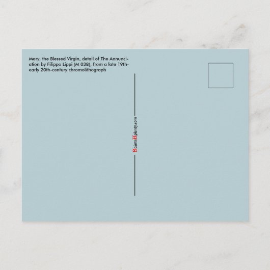 Mary uit de aankondiging van F. Lippi (Detail; M 0 Briefkaart (Achterkant)