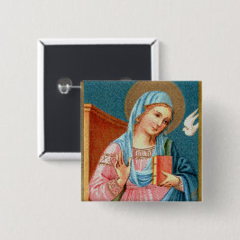 Mary uit de aankondiging van F. Lippi (Detail; M 0 Vierkante Button 5,1 Cm