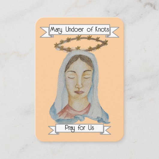 Mary, Undoer of Knots Prayer Card Visitekaartje (Voorkant)
