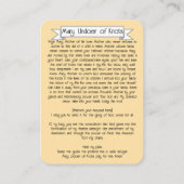 Mary, Undoer of Knots Prayer Card Visitekaartje (Achterkant)