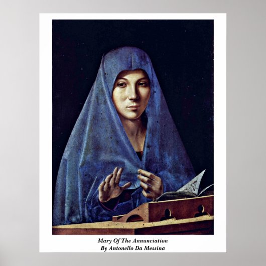 Mary van de aankondiging van Antonello da Messina Poster (Voorkant)