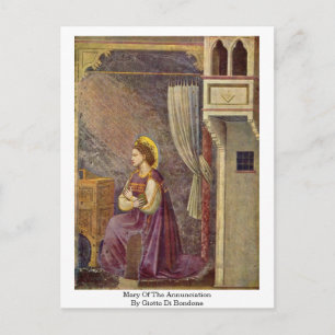 Mary van de aankondiging van Giotto di Bondone Briefkaart