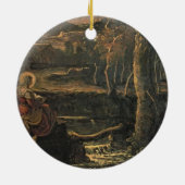 Mary van Egypte in de wilde natuur Keramisch Ornament (Achterkant)