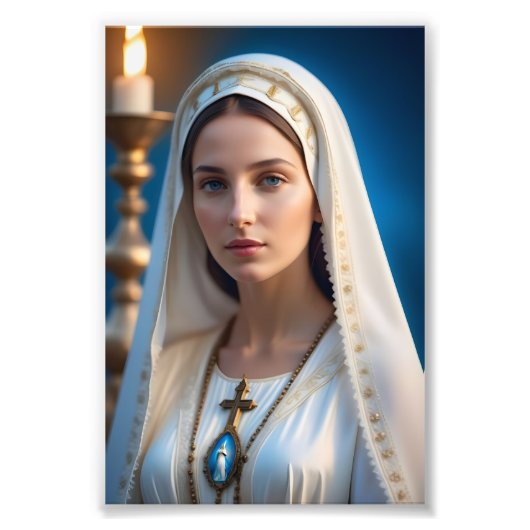 Mary Virgin Jesus Foto Afdruk (Voorkant)