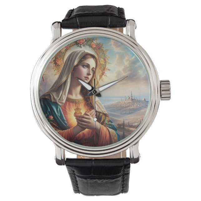 Mary Virgin Jesus Horloge (Voorkant)