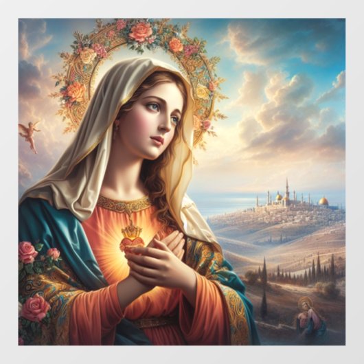 Mary Virgin Jesus Raamsticker (Vel)