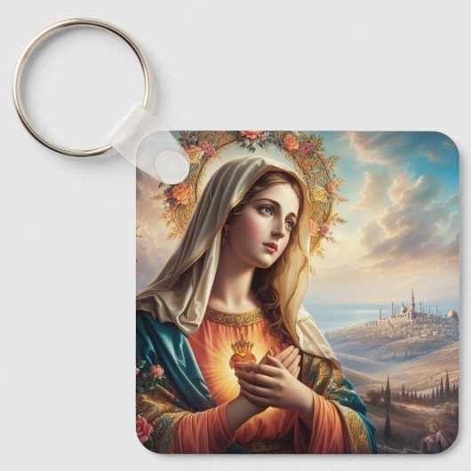 Mary Virgin Jesus Sleutelhanger (Voorkant)