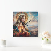 Mary Virgin Jesus Vierkante Klok (Huis)