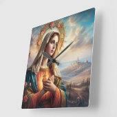 Mary Virgin Jesus Vierkante Klok (Hoek)