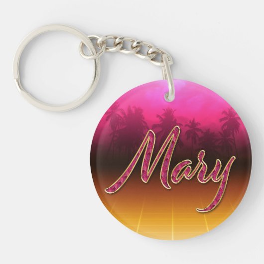 Mary Vorname Name golden pink Schlüsselanhänger Sleutelhanger (Voorkant)