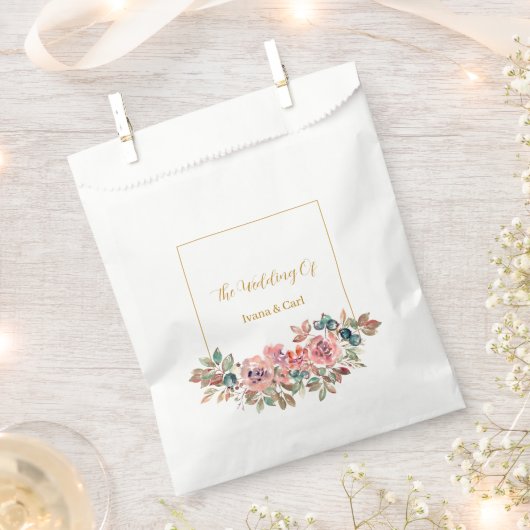 MARY Watercolor Roos Smaragdgroen Bedankzakje (Geknipt)