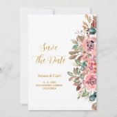 MARY Watercolor Roos Smaragdgroen Save The Date (Voorkant)