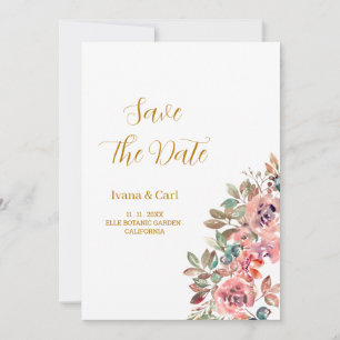 MARY Watercolor Roos Smaragdgroen Save The Date