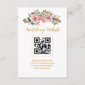 MARY Watercolor Roos Smaragdgroene QR Code Informatiekaartje (Voorkant)