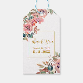 MARY Waterverf Roos Emerald Green Cadeaulabel