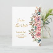 MARY Waterverf Roos Emerald Green Save The Date (Staand voorkant)