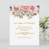 MARY Waterverf Roos Smaragd Groene Bruiloft Kaart (Staand voorkant)