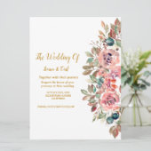 MARY Waterverf Roos Smaragd Groene Bruiloft Kaart (Staand voorkant)