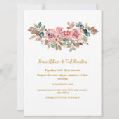 MARY Waterverf Roos Smaragd Groene Bruiloft Kaart (Voorkant)