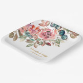 MARY Waterverf Roos Smaragd Groene Bruiloft Papieren Bordje (Gebogen)