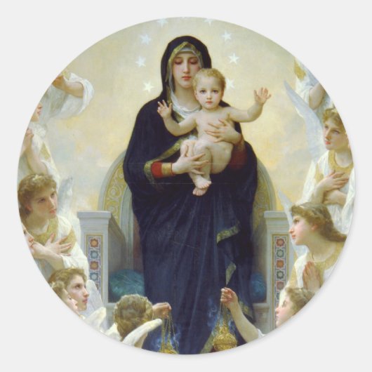 Mary with Angels - Regina Angelorum Ronde Sticker (Voorkant)