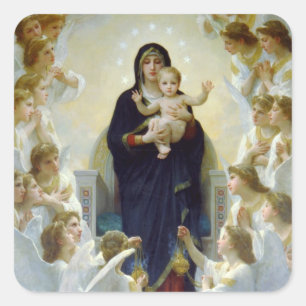 Mary with Angels - Regina Angelorum Vierkante Sticker