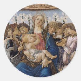 Mary with Child and Singing Angels van Botticelli Ronde Sticker