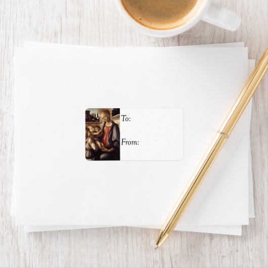 Mary With Jesus and Angels  Gift Label (Insitu)