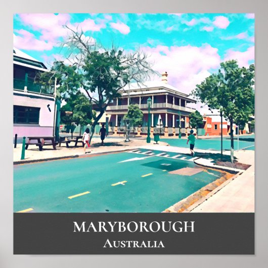 Maryborough Australian country town vintage reis Poster (Voorkant)