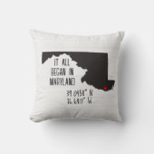 Marylad GPS-coördinaten met hart Kussen (Voorkant)