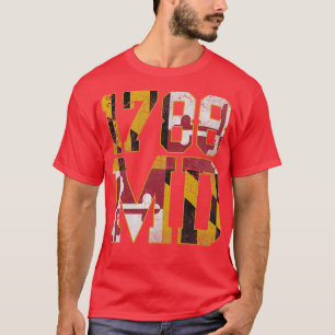 Maryland 1788 Vlag Fade T-shirt
