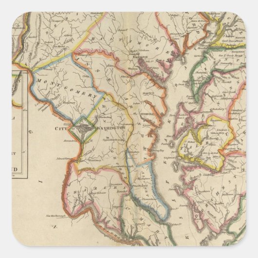 Maryland 4 vierkante sticker (Voorkant)